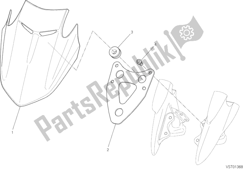 Tutte le parti per il Parabrezza del Ducati Diavel FL Thailand 1200 2019